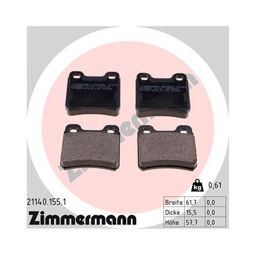 Bremsbeläge hinten für Opel Astra Calibra Vectra BMW Z3 E36 ZIMMERMANN 211401551