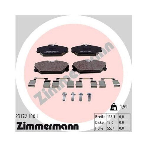 Bremsbeläge vorne für Renault Laguna Megane Clio Safrane ZIMMERMANN 231721801