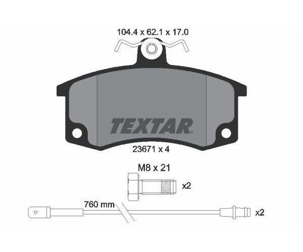 TEXTAR Bremsbelagsatz Bremsbeläge VORDERACHSE PASSEND FÜR LADA 110 111 112