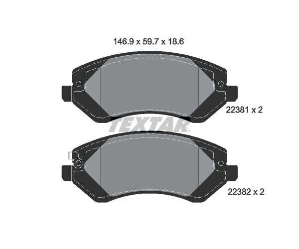 TEXTAR Bremsbelagsatz Bremsbeläge VORDERACHSE  für DODGE CARAVAN