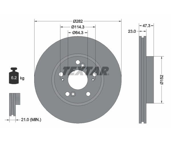 2x TEXTAR Bremsscheibe Vorderachse 282mm