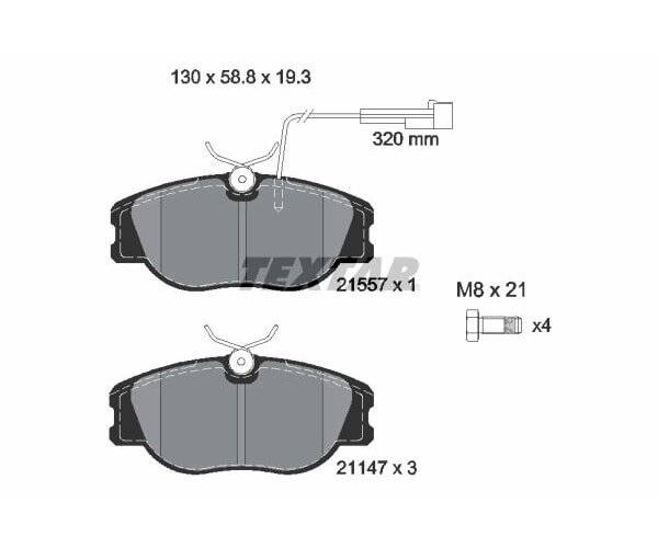 TEXTAR Bremsbelagsatz Bremsbeläge Q+ VORDERACHSE für ALFA ROMEO 155