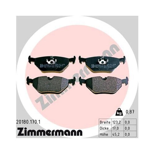 Bremsbelagsatz Bremsbeläge hinten für BMW 3er E36 Z3 ATE Zimmermann