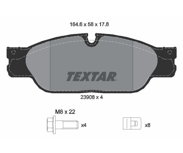 TEXTAR Bremsbelagsatz Bremsbeläge Q+ Vorderachse für Jaguar S-Type X200 3.0 V6