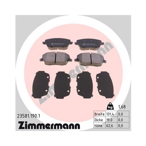 ZIMMERMANN Bremsbeläge VORDERACHSE für VW POLO SEAT IBIZA CORDOBA SKODA