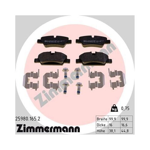 Bremsbeläge HINTEN für MINI F55 F56 F57 ZIMMERMANN