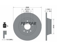 2x TEXTAR Rear Brake Discs, 286 mm
