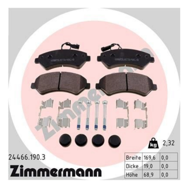 ZIMMERMANN Bremsbelagsatz für Peugeot Citroen Fiat Bremsbeläge Bremse vorne