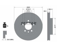 2x Bremsscheiben vorne für VW Amarok 2.0 TDI 3.0 V6 Textar PRO Satz