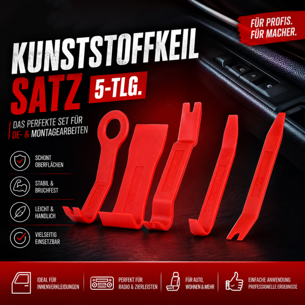 Kunststoffkeil Satz 5-tlg. KS Tools Demontagekeile Verkleidungswerkzeug 911.8120