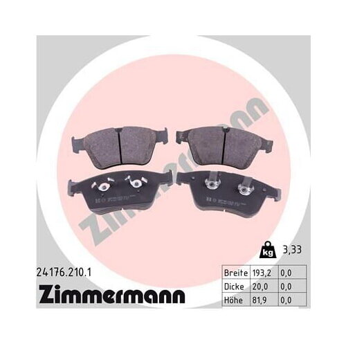 Bremsbelagsatz Bremsbeläge vorne für Mercedes ML W164 R W251 Zimmermann