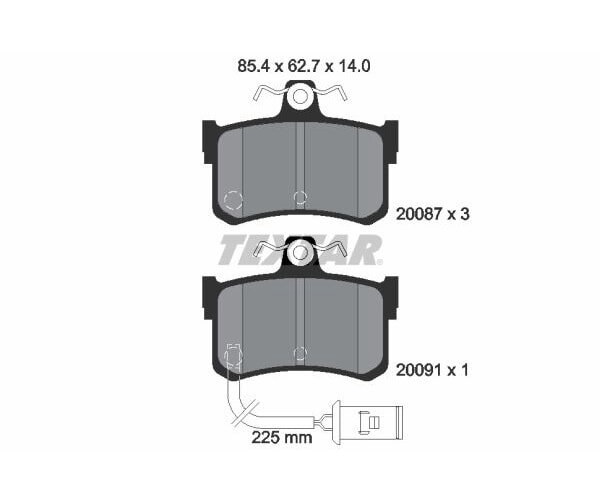 TEXTAR Bremsbelagsatz Bremsbeläge HINTERACHSE für HONDA LEGEND ROVER 800