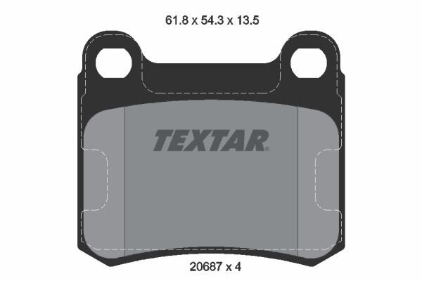 TEXTAR Bremsbelagsatz hinten für Mercedes Benz 190 W201 Hinterachse Bremsbeläge
