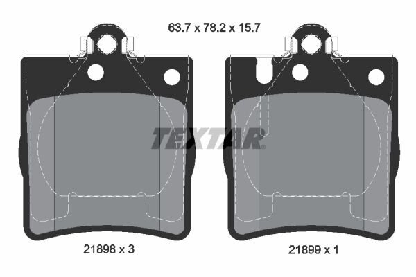 TEXTAR Bremsbelagsatz hinten für Mercedes E W210 S C215 Klasse CLK C208 A208