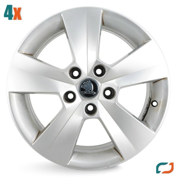 4x Original Skoda SuperB 3V Alufelgen Felgen 16 Zoll 6,5x16 ET41 5x112 3V0601025