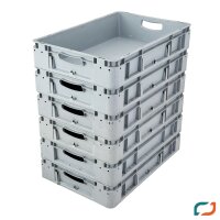 6x Silverline Eurobox 600x400x120mm Lager Box Kiste...