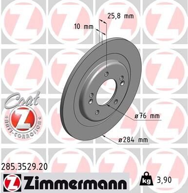 2x ZIMMERMANN Bremsscheibe Ø284mm HINTEN für GD CEE KIA HYUNDAI JD PRO i30