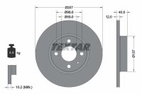 2x TEXTAR Bremsscheiben Ø257mm VORDERACHSE...