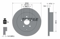 2x TEXTAR Bremsscheiben Ø308mm HINTERACHSE...
