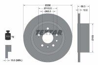 2x TEXTAR Bremsscheiben Ø286mm VOLL HINTEN PASSEND...