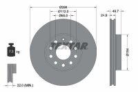 2x TEXTAR Bremsscheiben Ø288mm VORNE FÜR AUDI...
