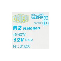 10x TRIFA Glühlampe R2 12V 45/40W P45t Leuchtmittel Birne Autolampe 01620