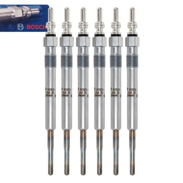 BOSCH 6x Glühkerze Stabglühkerze Duraterm für Audi VW Skoda 0250202102