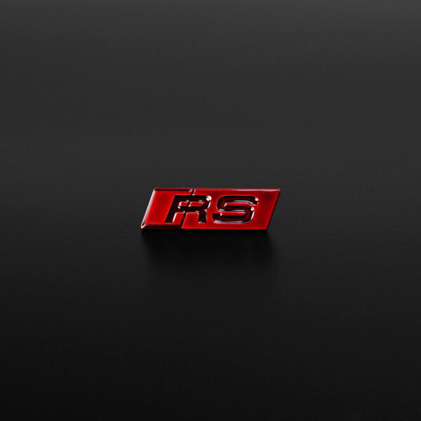 Audi RS Schriftzug 1x Logo Emblem selbstklebend 9x30mm rot RS3 RS4 RS5 RS6 RS7