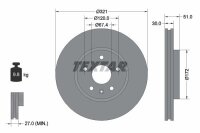 1x TEXTAR Bremsscheiben Ø321mm VORDERACHSE...
