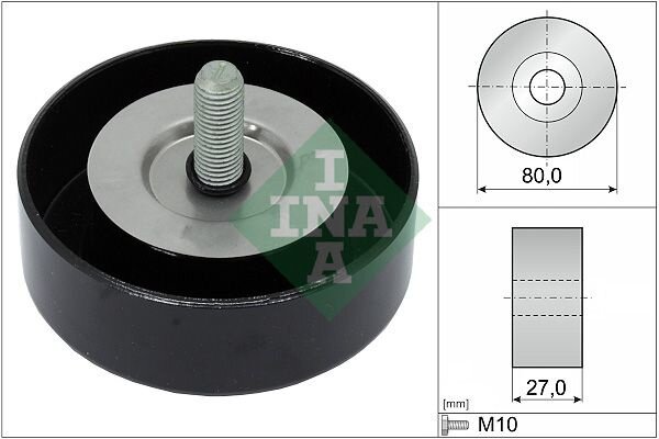 Umlenkrolle Keilrippenriemen Hyundai Kia INA 80x27mm Führungsrolle 532065810