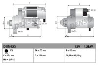 Anlasser TOYOTA DENSO DSN923 12V 1,2kW 13 Zähne Starter