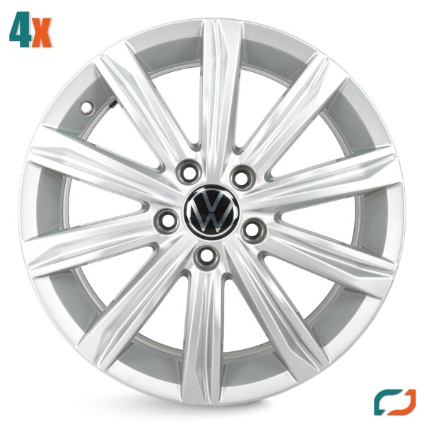 4x Original VW Touran II 5TA Alufelgen Felgen Stockholm 17 Zoll 5TA601025D