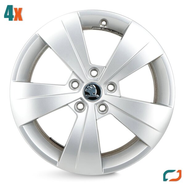 4x Alufelgen Original Skoda III Superb 3V Felgen 6,5x 17 Zoll ET41 3V0601025A