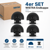 WISTRA Endkappen für Airlineschiene 4er Set Schwarz...