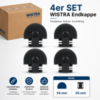 WISTRA Endkappen für Airlineschiene 4er Set Schwarz...