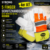 4er Set STRONG Winter Arbeitshandschuhe Hi-Vis EN388 EN511