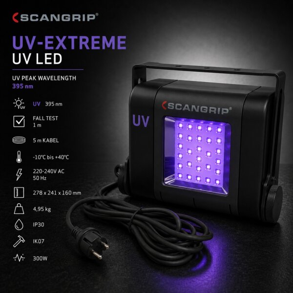 SCANGRIP UV-Extreme LED  UV-Strahler inkl. Koffer Härtung Lack KFZ Lackierung