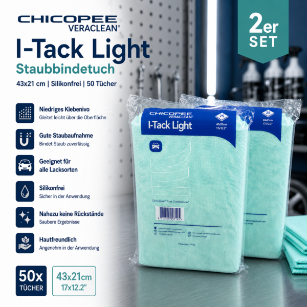 Staubbindetuch 43x21 cm CHICOPEE I-Tack Light Silikonfrei 50 Tücher