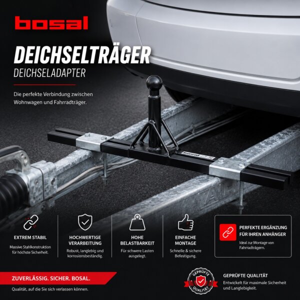 Deichseladapter Deichselträger Fahrradträger Wohnwagen Bosal 50kg 4,5kg