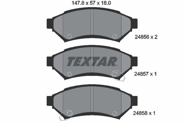 Bremsbelagsatz TEXTAR 2485601 vorne Chevrolet Uplander Sumitomo WVA 24856