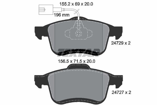 Bremsbelagsatz TEXTAR 2472901 vorne Fiat Doblo Lancia Delta Opel Combo WVA 24729