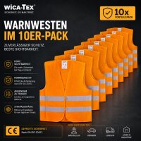 10x Warnweste Polyester Auto Warnschutzweste Orange...
