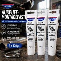 Auspuff Montagepaste Presto 3x170g Auspuffpaste Dichtmasse hitzebeständig