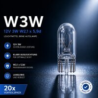 20x Glühlampe W3W 12V 3W W2,1 x 5,9d Leuchtmittel...