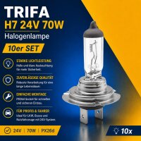Glühlampe H7 24V 70W PX26d 10x TRIFA Halogen...