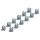 12x Planenhaken 3-Loch L45mm LA32x25mm Kunststoff Grau Anhänger Trailer Pool