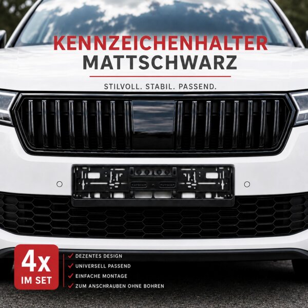 4x Kennzeichenhalter Schwarz Kennzeichenverstärker Nummernschild Halter 520 mm