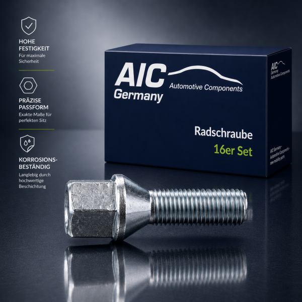16x AIC Radschraube M12 X1,5 für Dacia Nissan Renault