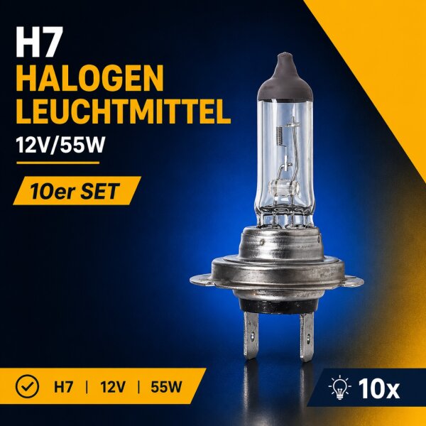 TRIFA H7 Glühlampe Birne Leuchte Lampe Halogen 12V 55W 10 Stück