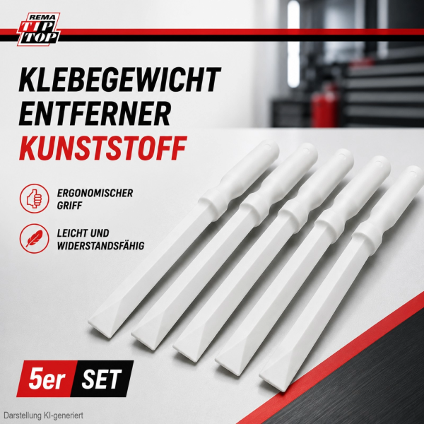 TIP TOP Klebegewicht entferner Kunststoff 5654468 Spachtel Schaber 5 Stück